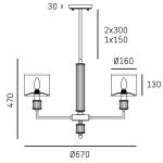 Lampa wisząca SUTTON P06692BR-WH CosmoLight - zdjęcie dodatkowe 1