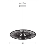 19105 PENDANT LIGHT BAMBOO METAL 1XE27 BLACK Zambelis Lights