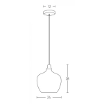 19175 PENDANT LIGHT GLASS 1XE27 MAX 40W Zambelis Lights