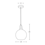 19177 PENDANT LIGHT GLASS 1XE27 MAX 40W Zambelis Lights