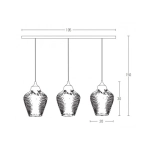19242 PENDANT LIGHT 3XE27 MAX 40W BLACK BASE - CLEAR GLASS Zambelis Lights