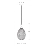 1986 PENDANT LIGHT 1XE27 GLASS SMOKE GRAY Zambelis Lights