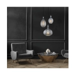 1987 PENDANT LIGHT 1XE27 GLASS SMOKE GRAY Zambelis Lights
