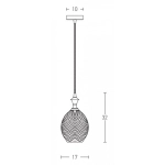 1987 PENDANT LIGHT 1XE27 GLASS SMOKE GRAY Zambelis Lights