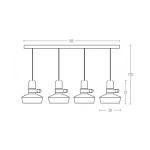 1993-B PENDANT LIGHT 4XE27 MAX 40W BLACK FOR INDOOR USE Zambelis Lights