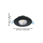 GEDREZ Oprawa do zabudowy zestaw 3XLED-CCT Ø90 Czarny 300188 EGLO