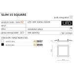 Oprawa podtynkowa Slim 15 Square 3000K IP44 (black) AZ2836 AZZARDO