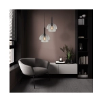 20126 GLASS PENDANT LIGHT E 27 MAX 40W GLASS SMOKY GREY Zambelis Lights