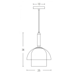 20126 GLASS PENDANT LIGHT E 27 MAX 40W GLASS SMOKY GREY Zambelis Lights