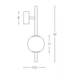 20133 LED WALL LIGHT 7W 3000K GLASS &METAL WHITE-BLACK Zambelis Lights