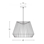 20237 PENDANT LAMP E27 MAX 40W PAPER ROPE BROWN SHADE Zambelis Lights