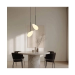 20254 LED PENDANT LIGHT 5W 3000K MATT OPAL WHITE GLASS & BLACK METAL Zambelis Lights