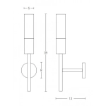 20352 WALL LIGHT 1XG9 MAX 9W MARBLE-GLASS GOLD MATT Zambelis Lights