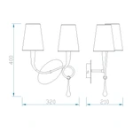 Lampa ścienna Mantra Paola Gold 3547MA - zdjęcie dodatkowe 1