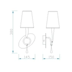 Lampa ścienna Mantra Paola Gold 3548MA - zdjęcie dodatkowe 1