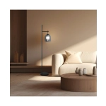 22053 FLOOR LAMP G9 5W MAX BLACK METAL - BLACK MARBLE - SMOKED & OPAL GLASS Zambelis Lights
