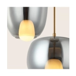 22056 PENDANT LIGHT G9 SMOKE GLASS - GOLD MAT Zambelis Lights