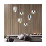 22056 PENDANT LIGHT G9 SMOKE GLASS - GOLD MAT Zambelis Lights
