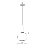 22071 PENDANT LIGHT 1XE27 MAX 40W OPAL- GOLD MATT Zambelis Lights