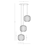 22073 PENDANT LIGHT 3XE27 MAX40W GLASS CLEAR-SMOKED-CHAMPAGNE Zambelis Lights