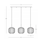 22074 PENDANT LIGHT 3XE27 MAX40W GLASS CLEAR-SMOKE-CHAMPAGNE Zambelis Lights