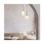22078 PENDANT LIGHT 1XE27 MAX 40W OPAL WHITE GLASS & CERAMICS Zambelis Lights