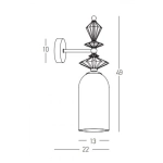 22080 WALL LIGHT 1XE27 MAX 40W OPAL WHITE GLASS & CERAMICS Zambelis Lights