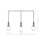 22153 LINE LIGHT 3XE27 METAL/CERAMIC/OPAL GLASS Zambelis Lights