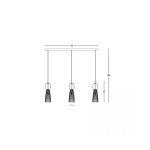 23009 LINE LIGHT 3XE14 MAX 40W GLASS ANTIQUE BRASS Zambelis Lights