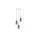 23010 PENDANT LIGHT 3XE14 MAX 40W GLASS ANTIQUE BRASS Zambelis Lights