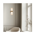 23016 SCONCE LIGHT LED 12W 3000K METAL - GLASS GOLD Zambelis Lights