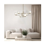 23019 PENDANT LED LIGHT 42W 3000K METAL-GLASS GOLD Zambelis Lights