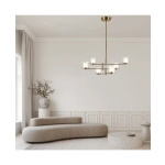 23019 PENDANT LED LIGHT 42W 3000K METAL-GLASS GOLD Zambelis Lights