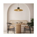 23070 PENDANT LIGHT E27 MAX 11W METAL - PAPER, BLACK - NATURAL Zambelis Lights