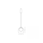 23080 PENDANT LED LIGHT 6W 3000K METAL-SILICON-GLASS,BLACK-CLEAR GLASS Zambelis Lights