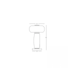 23085 TABLE LED LIGHT 23W 3000K BLACK METAL - SMOKED & OPAL GLASS Zambelis Lights