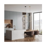 23094 PENDANT LED LIGHT 24W 3000K ALUMINIUM-SILICON,BLACK-GOLD RING Zambelis Lights