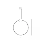 23094 PENDANT LED LIGHT 24W 3000K ALUMINIUM-SILICON,BLACK-GOLD RING Zambelis Lights