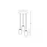 23231 PENDANT LED LIGHT 3X12W 3000K GLASS BLACK-GOLD Zambelis Lights