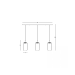 23232 LINE LED LIGHT 3X12W 3000K GLASS BLACK-GOLD Zambelis Lights