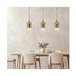23232 LINE LED LIGHT 3X12W 3000K GLASS BLACK-GOLD Zambelis Lights