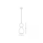 23239 PENDANT LAMP E14 MAX 15W BLACK MARBLE - BRASS Zambelis Lights
