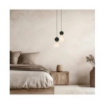 23239 PENDANT LAMP E14 MAX 15W BLACK MARBLE - BRASS Zambelis Lights