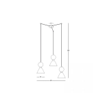 23249 PENDANT 3XE14 MAX 15W BLACK MARBLE - BRASS Zambelis Lights