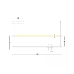 23251 LINEAR PENDANT LIGHTS LED LIGHT 2X7W + 20W 3000K BLACK ALUMINIUM & MARBLE FOR INTERIOR USE Zambelis Lights
