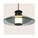 25142 PENDANT LED LIGHT 10W 3000K SANDY BLACK - SMOKED GLASS Zambelis Lights