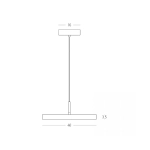 25146 PENDANT LED LIGHT 17W 3000K WHITE MATT - BRUSHED BRASS Zambelis Lights