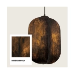 25171 PENDANT LIGHT 1xE27 MAX 15W MULBERRY SILK - METAL BLACK Zambelis Lights