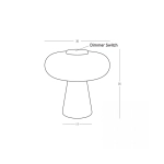 25276 TABLE LED LIGHT 18W 3000K BLACK MATT, TOUCH DIM - TAWNY GLASS Zambelis Lights