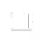 25370 PENDANT LED LIGHT UP-DOWN 70W 3000K ELECTROPLATE BRUSHED COFFEE ALUMINIUM - ACRYLIC Zambelis Lights